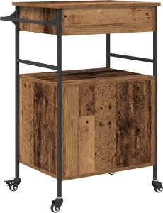 vidaXL Wózek kuchenny Stare Drewno 56x43x89.5 cm Drewno Inżynieryjne 6