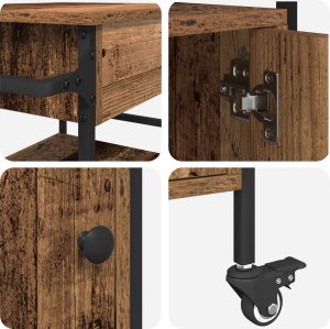 vidaXL Wózek kuchenny Stare Drewno 56x43x89.5 cm Drewno Inżynieryjne 7