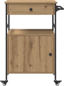 vidaXL Wózek kuchenny Dąb rzemieślniczy 56x43x89,5 cm 4
