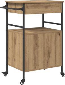 vidaXL Wózek kuchenny Dąb rzemieślniczy 56x43x89,5 cm 6