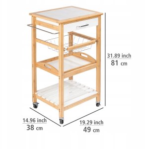Wenko Wózek kuchenny na kółkach FINJA, drewno bambusowe + MDF, WENKO 7