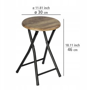 Taboret składany do łazienki FORIO, loftowy, z siedziskiem 30 x 46 cm, WENKO 10