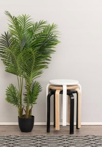 4Living Taboret z drewna brzozy, Ø 39 cm 4