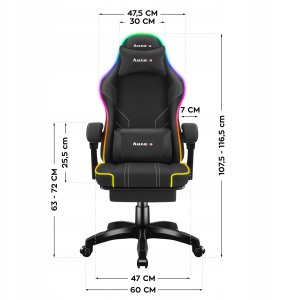Fotel Huzaro Force 3.7 RGB czarny 4