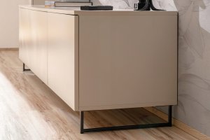 ASM Meble Meblościanka GUSTO PW A - zestaw RTV z LED - KASZMIR + lamele DĄB ARTISAN 9