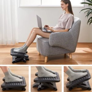 Podnóżek biurowy regulowany podstawa pod biurko pod stopy czarny 12