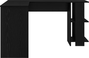 Biurko vidaXL Czarne dębowe biurko narożne Czarne dębowe MDF Średnie 4