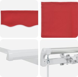 Markiza chovna vidaXL morska 400x300 cm, Materiał zamienny do markizy vidaXL dla ramy 4x3 m Czerwony 4