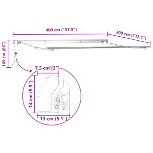 Markiza chovna vidaXL morska 400x300 cm, Materiał zamienny do markizy vidaXL dla ramy 4x3 m Czerwony 6