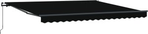 vidaXL Czarna ręczna markiza 400x300 cm, Tkanina do wymiany markizy dla ramy 4x3 m czarna 4