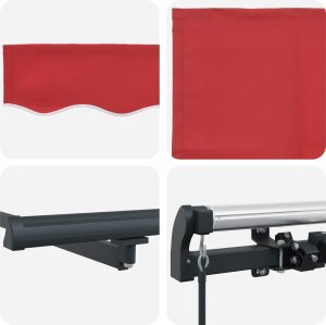 Ręczna markiza chowana vidaXL Czerwona 400x300 cm, Materiał zapasowy do markizy vidaXL dla ramy 4x3 m Czerwona 7