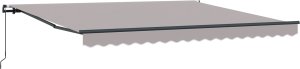 vidaXL Manualna chowana markiza jasnoszara 400x300 cm, Tkanina zastępcza do markizy na ramę 4x3 m jasnoszara 4