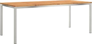 vidaXL Zestaw 7-częściowy z litego drewna akacjowego, Stół do ogrodu 200x90x74.5 cm z litego drewna akacjowego, Składane krzesła ogrodowe 2 szt. z litego drewna akacjowego i metalu, Składane krzesła ogrodowe 4 szt. z litego dr 5