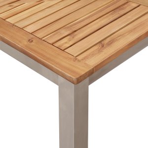 vidaXL Zestaw 7-częściowy z litego drewna akacjowego, Stół do ogrodu 200x90x74.5 cm z litego drewna akacjowego, Składane krzesła ogrodowe 2 szt. z litego drewna akacjowego i metalu, Składane krzesła ogrodowe 4 szt. z litego dr 7