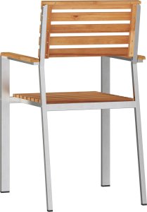 vidaXL Krzesła ogrodowe 8 szt 54.5x56x89 cm Lite drewno tekowe, Krzesła ogrodowe do układania w stos 4 szt Lite drewno tekowe i stal 7