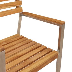 vidaXL Krzesła ogrodowe 8 szt 54.5x56x89 cm Lite drewno tekowe, Krzesła ogrodowe do układania w stos 4 szt Lite drewno tekowe i stal 8