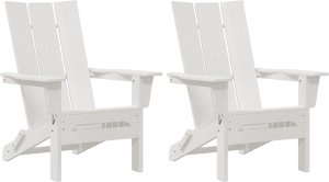 vidaXL Składane krzesła Adirondack 2 szt Białe 74.5x80.5x90 cm HDPE, Składane krzesło Adirondack Białe 74.5x80.5x90 cm HDPE (3335818) 2