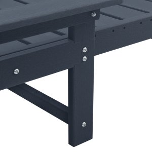 vidaXL Zestaw leżaków ogrodowych 3 części granatowy HDPE, leżak granatowy 53x162x98.5 cm HDPE, stolik boczny granatowy 38x38x46 cm HDPE (3335855) 4