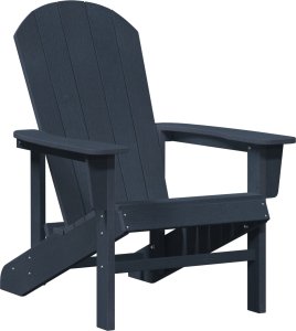 vidaXL Zestaw ogrodowy 3 elementowy Granatowy HDPE, Krzesło Adirondack Granatowe 74x82x91 cm HDPE, Stolik boczny Granatowy 38x38x46 cm HDPE 4
