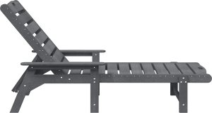 vidaXL Leżaki vidaXL 2 szt Jasnoszary 162x53x98.5 cm HDPE, Leżak vidaXL Jasnoszary 53x162x98.5 cm HDPE 3