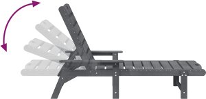 vidaXL Leżaki vidaXL 2 szt Jasnoszary 162x53x98.5 cm HDPE, Leżak vidaXL Jasnoszary 53x162x98.5 cm HDPE 7