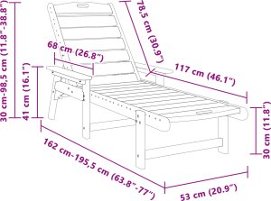 vidaXL Leżaki vidaXL 2 szt Jasnoszary 162x53x98.5 cm HDPE, Leżak vidaXL Jasnoszary 53x162x98.5 cm HDPE 8