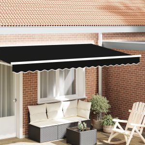 vidaXL Markiza na stelaż 4 m Czarna 3.8x0.2 m 1