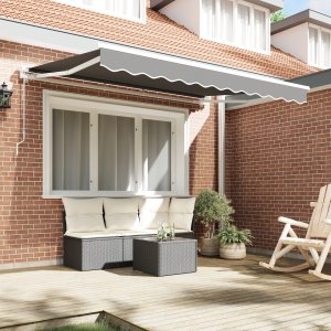 vidaXL Rama półkasetowej markizy , ręcznie obsługiwanej z metalu 3