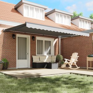 vidaXL vidaXL Semi-Cassette Awning Frame Retractable Manual Metal 3