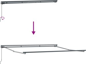 vidaXL vidaXL Semi-Cassette Awning Frame Retractable Manual Metal 8