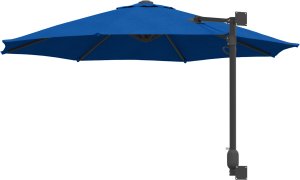 vidaXL Parasol na patio Niebieski Poliester Duży Odchylany 4