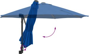 vidaXL Parasol na patio Niebieski Poliester Duży Odchylany 6