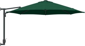 vidaXL Duży Zielony Parasol Patio Metal, Poliester Duży Z regulacją 4