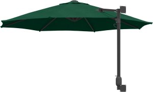 vidaXL Duży Zielony Parasol Patio Metal, Poliester Duży Z regulacją 5
