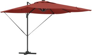 vidaXL Cantilever Roma Parasol z LEDami Terakota 286x285x270 cm Aluminium (42003326) 2