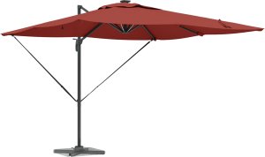vidaXL Cantilever Roma Parasol z LEDami Terakota 286x285x270 cm Aluminium (42003326) 3