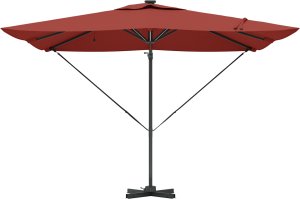 vidaXL Cantilever Roma Parasol z LEDami Terakota 286x285x270 cm Aluminium (42003326) 5