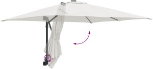 vidaXL Parasol na Patio Piasek Poliester, Aluminium Duży Składany 4