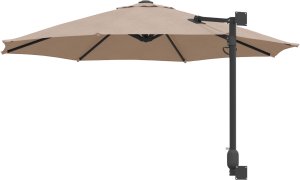 vidaXL Parasol Ogrodowy Taupe Poliester Duży Składany Okrągły 5