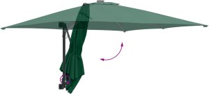 vidaXL Parasol patio Zielony Poliester 300 cm x 300 cm Składany 4