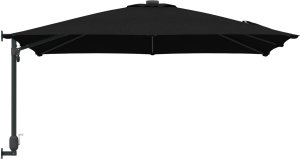 vidaXL Parasol na patio Czarny Poliester, Stal Duży Regulowany 4
