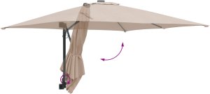 vidaXL Parasol Taupe Poliester Duży Składany Parasol ogrodowy 6