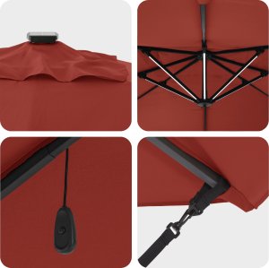 vidaXL Parasol wysięgnikowy Roma z LED-ami Terrakota 352x251x265 cm Aluminium (42003334) 8