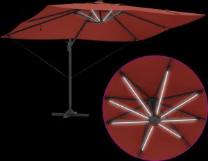 vidaXL Parasol wysięgnikowy Roma z LED-ami Terrakota 352x251x265 cm Aluminium (42003334) 10