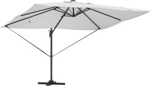 vidaXL Parasol wysięgnikowy z LED Beżowy 352x251x265 cm Aluminium 2