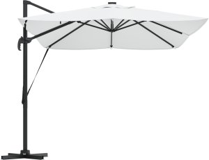 vidaXL Parasol wysięgnikowy z LED Beżowy 352x251x265 cm Aluminium 3