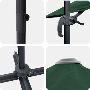 vidaXL Cantilever Roma Parasol Zielony 286x285x265 cm Aluminium 2