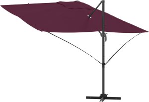 vidaXL Parasol Wysięgnikowy Czerwony Bordeaux Poliester, Stal Duży (42003349) 5