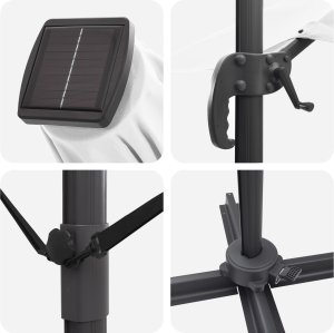 vidaXL Parasol wysięgnikowy Beżowy Poliester, Aluminium Duży Składany (42003359) 4
