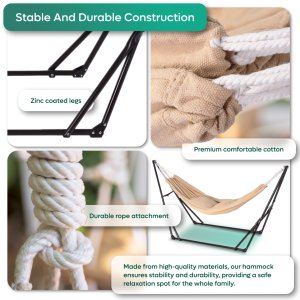 Halo-Fit Hamak ogrodowy z drążkiem składany Relax 5